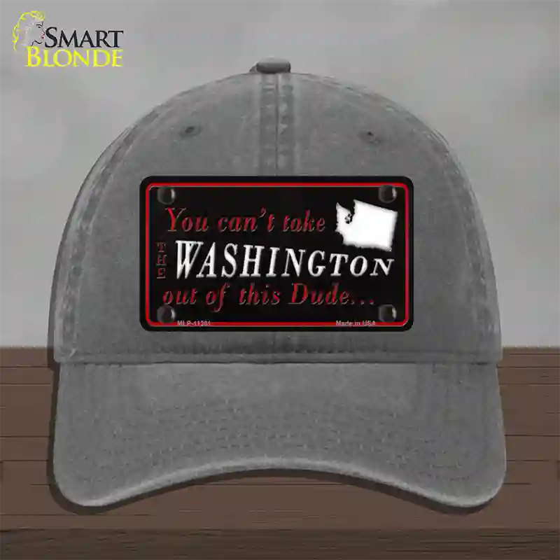 Washington Dude Novelty License Plate Hat Unconstructed Cotton / Charcoal