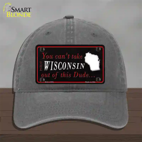 Wisconsin Dude Novelty License Plate Hat Unconstructed Cotton / Charcoal