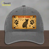 Boston Terrier Novelty License Plate Hat Unconstructed Cotton / Charcoal