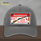 Do Not Expect A Warning Shot Novelty License Plate Hat Unconstructed Cotton / Charcoal