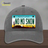 No Mo Snow Novelty License Plate Hat Unconstructed Cotton / Charcoal