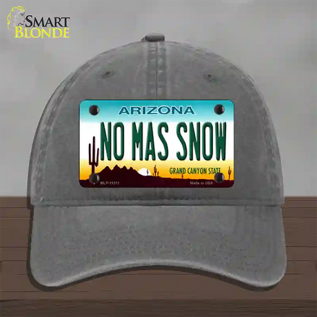 No Mas Snow Novelty License Plate Hat Unconstructed Cotton / Charcoal