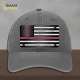 Thin Pink Line With Pink Stars Novelty License Plate Hat Unconstructed Cotton / Charcoal