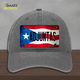 Adjuntas Puerto Rico Flag Novelty License Plate Hat Unconstructed Cotton / Charcoal