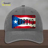 Arroyo Puerto Rico Flag Novelty License Plate Hat Unconstructed Cotton / Charcoal