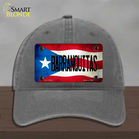 Barranquitas Puerto Rico Flag Novelty License Plate Hat Unconstructed Cotton / Charcoal