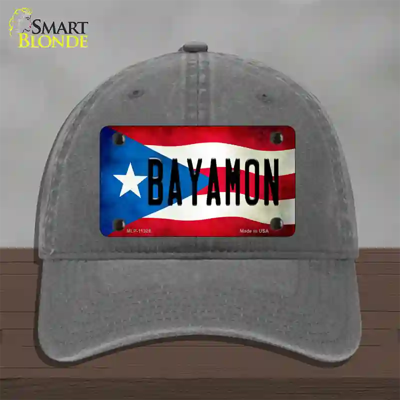 Bayamon Puerto Rico Flag Novelty License Plate Hat Unconstructed Cotton / Charcoal