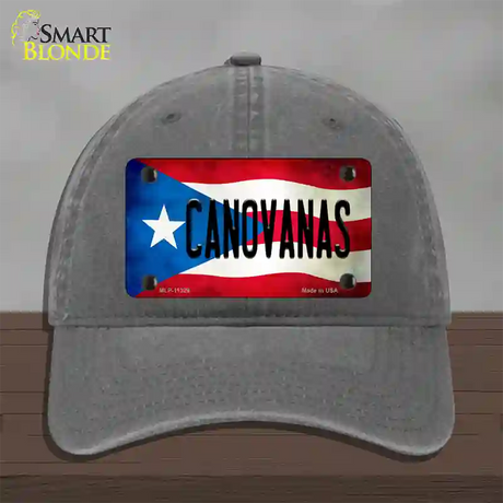 Canovanas Puerto Rico Flag Novelty License Plate Hat Unconstructed Cotton / Charcoal