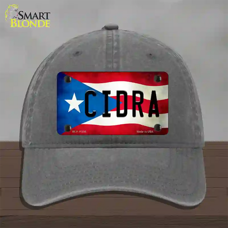 Cidra Puerto Rico Flag Novelty License Plate Hat Unconstructed Cotton / Charcoal