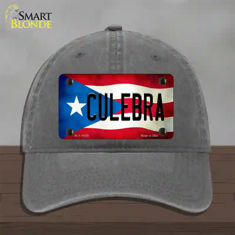 Culebra Puerto Rico Flag Novelty License Plate Hat Unconstructed Cotton / Charcoal