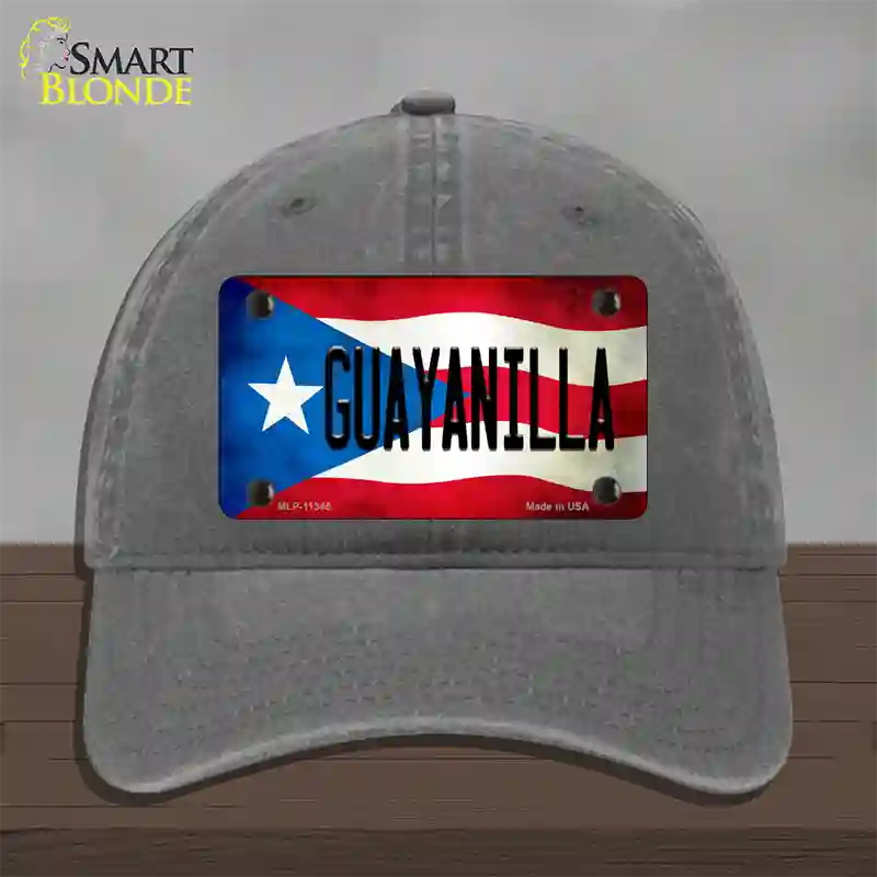 Guayanilla Puerto Rico Flag Novelty License Plate Hat Unconstructed Cotton / Charcoal