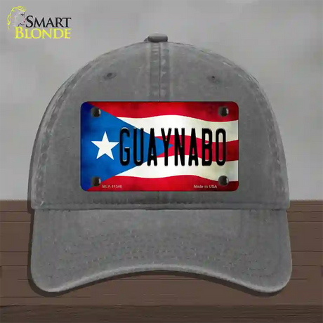 Guaynabo Puerto Rico Flag Novelty License Plate Hat Unconstructed Cotton / Charcoal