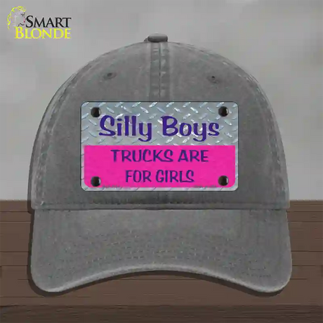 Silly Boys Novelty License Plate Hat Unconstructed Cotton / Charcoal