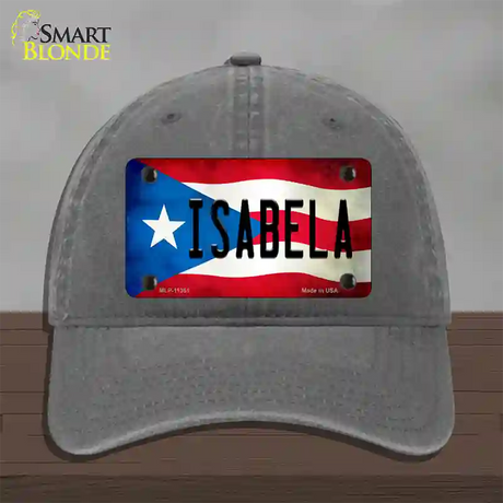 Isabela Puerto Rico Flag Novelty License Plate Hat Unconstructed Cotton / Charcoal