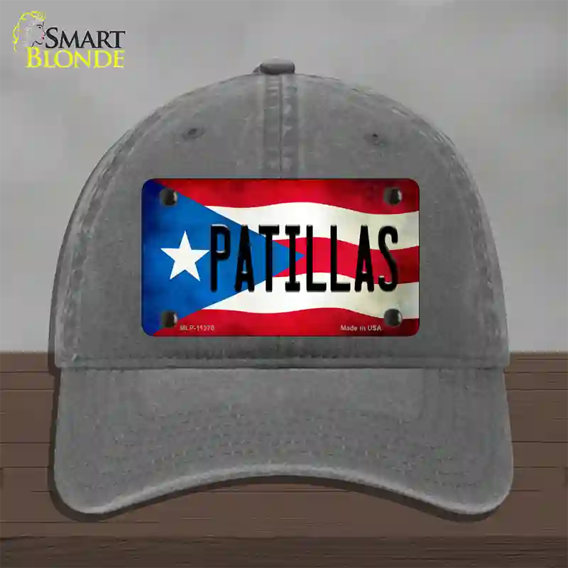 Patillas Puerto Rico Flag Novelty License Plate Hat Unconstructed Cotton / Charcoal