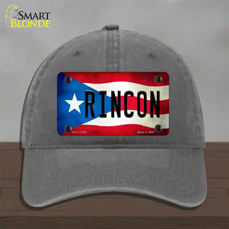 Rincon Puerto Rico Flag Novelty License Plate Hat Unconstructed Cotton / Charcoal