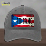 Rio Grande Puerto Rico Flag Novelty License Plate Hat Unconstructed Cotton / Charcoal