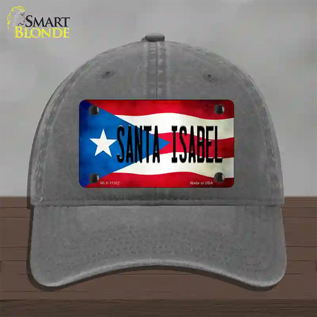 Santa Isabel Puerto Rico Flag Novelty License Plate Hat Unconstructed Cotton / Charcoal