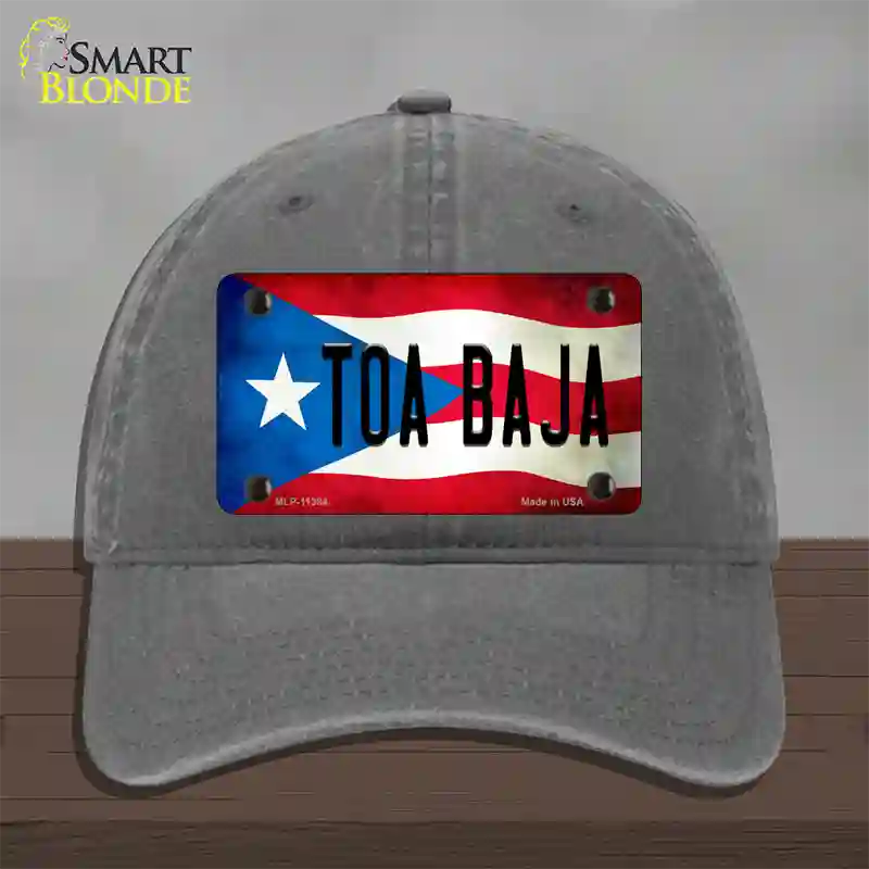 Toa Baja Puerto Rico Flag Novelty License Plate Hat Unconstructed Cotton / Charcoal