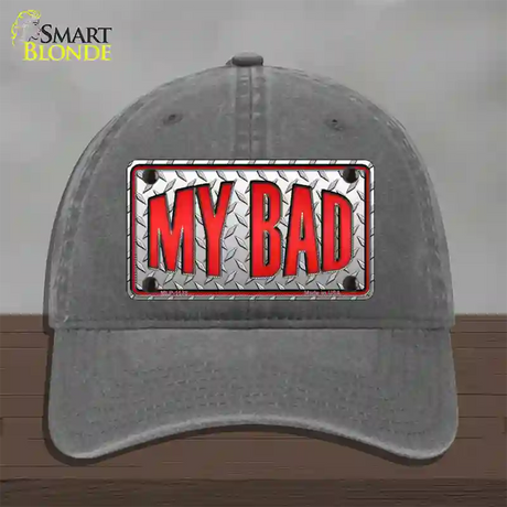 My Bad Novelty License Plate Hat Unconstructed Cotton / Charcoal