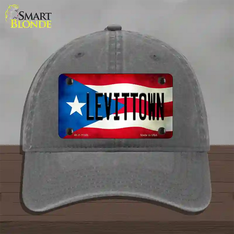 Levittown Puerto Rico Flag Novelty License Plate Hat Unconstructed Cotton / Charcoal