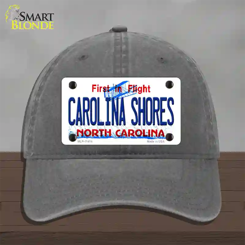 Carolina Shores North Carolina Novelty License Plate Hat Unconstructed Cotton / Charcoal