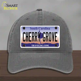 Cherry Grove South Carolina Novelty License Plate Hat Unconstructed Cotton / Charcoal