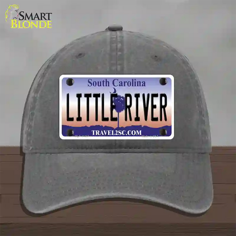 Little River South Carolina Novelty License Plate Hat Unconstructed Cotton / Charcoal