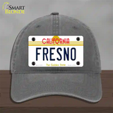 Fresno California Novelty License Plate Hat Unconstructed Cotton / Charcoal