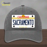 Sacramento California Novelty License Plate Hat Unconstructed Cotton / Charcoal