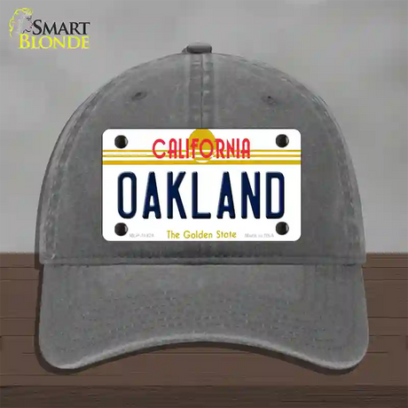 Oakland California Novelty License Plate Hat Unconstructed Cotton / Charcoal