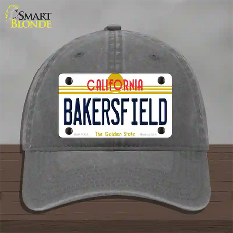 Bakersfield California Novelty License Plate Hat Unconstructed Cotton / Charcoal