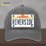 Riverside California Novelty License Plate Hat Unconstructed Cotton / Charcoal