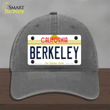 Berkeley California Novelty License Plate Hat Unconstructed Cotton / Charcoal