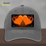 Hearts Over Roses In Orange Novelty License Plate Hat Unconstructed Cotton / Charcoal