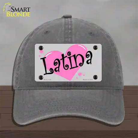 Latina Novelty License Plate Hat Unconstructed Cotton / Charcoal