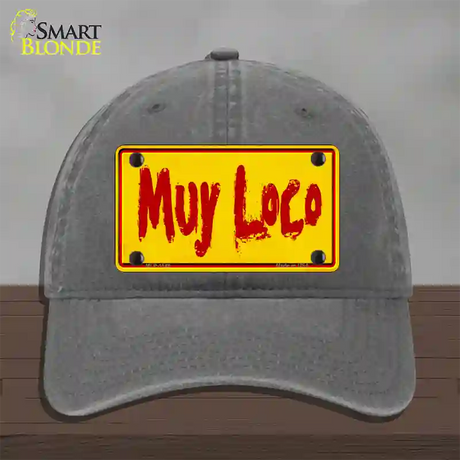 Muy Loco Novelty License Plate Hat Unconstructed Cotton / Charcoal