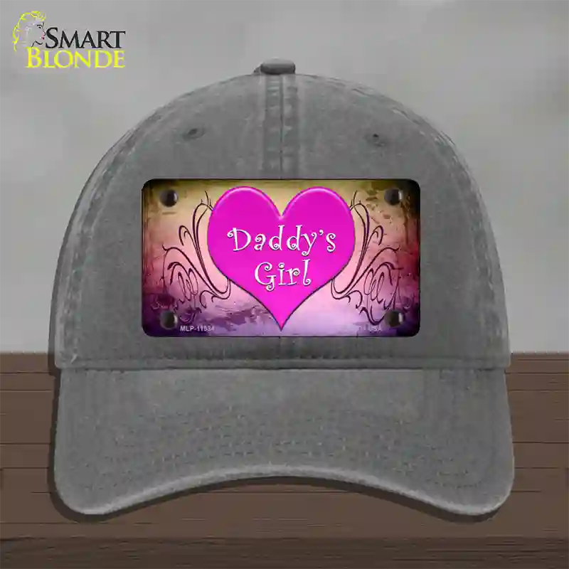 Daddys Girl Novelty License Plate Hat Unconstructed Cotton / Charcoal