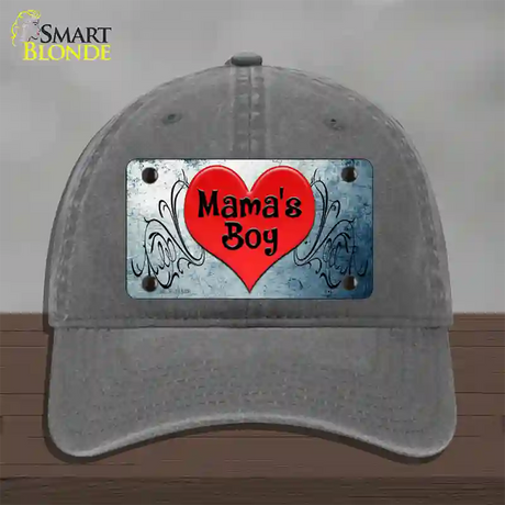 Mamas Boy Novelty License Plate Hat Unconstructed Cotton / Charcoal