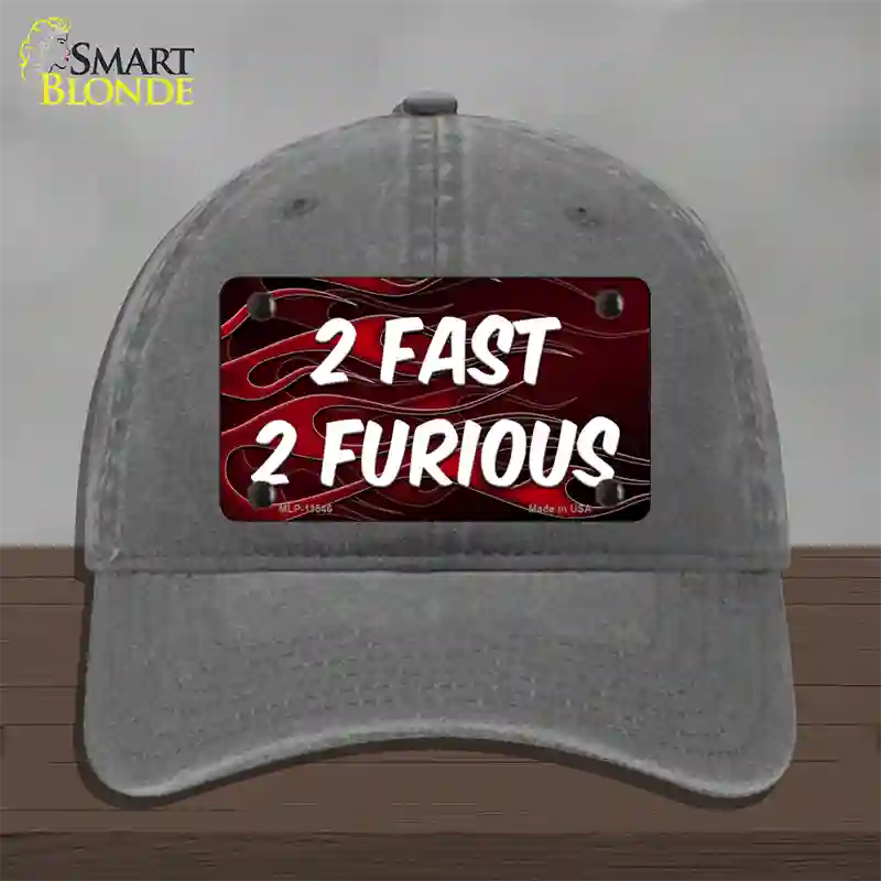 2 Fast 2 Furious Novelty License Plate Hat Unconstructed Cotton / Charcoal