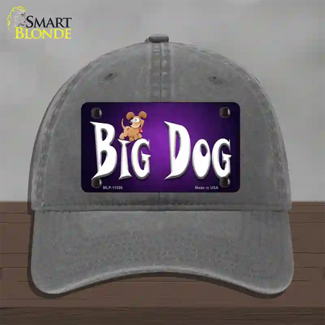 Big Dog Novelty License Plate Hat Unconstructed Cotton / Charcoal