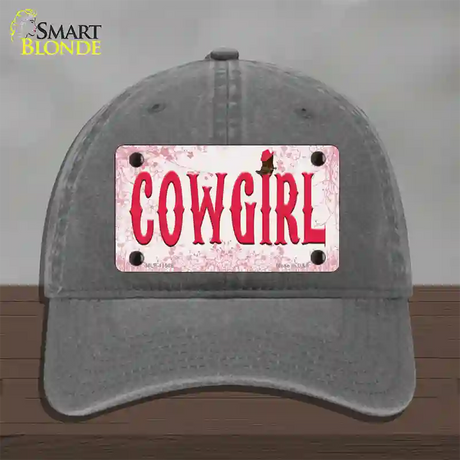 Cowgirl Pink Novelty License Plate Hat Unconstructed Cotton / Charcoal