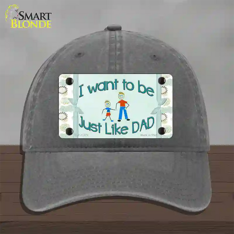 Just Like Dad Novelty License Plate Hat Unconstructed Cotton / Charcoal