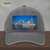 Alabama City Skyline State Novelty License Plate Hat Unconstructed Cotton / Charcoal