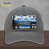 Alaska Snowy Mountains State Novelty License Plate Hat Unconstructed Cotton / Charcoal