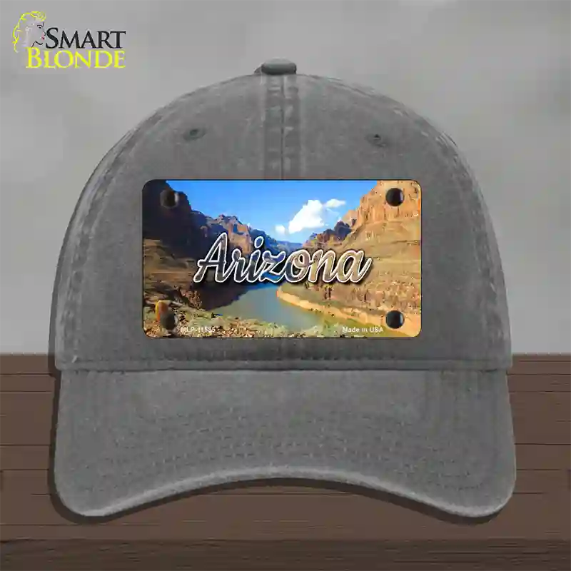 Arizona Canyon State Novelty License Plate Hat Unconstructed Cotton / Charcoal