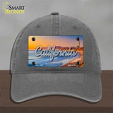 California Beach State Novelty License Plate Hat Unconstructed Cotton / Charcoal