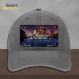 Iowa Bridge City Lights State Novelty License Plate Hat Unconstructed Cotton / Charcoal