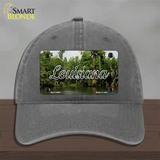 Louisiana Swamp State Novelty License Plate Hat Unconstructed Cotton / Charcoal