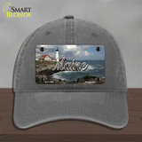 Maine Lighthouse Beach State Novelty License Plate Hat Unconstructed Cotton / Charcoal